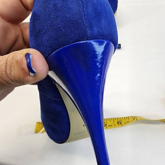 Steve Madden Regaal Platform Pumps Jeels Blue  Suede Size 8 - Picture 12 of 12